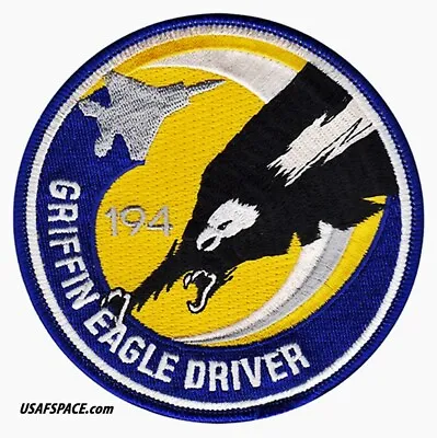 USAF 194TH FIGHTER SQ-194 FS-F-15-GRIFFIN EAGLE DRIVER-Fresno ANGB CA-VEL PATCH • $10.95