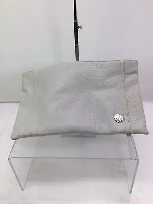 Vince Camuto Light Gray Pebbled Leather Top Zip Clutch • $10