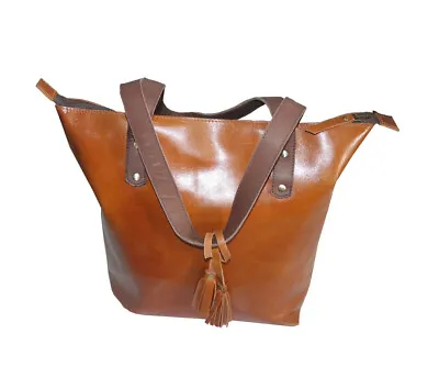 Multipurpose Use Hand Bag Pure Leather Tan Colour • $50