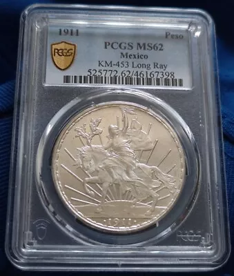 Mexico 1911 PCGS MS62 Un Peso Caballito • $1198