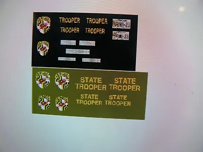 Maryland State Police Motorcycle Decals  Custom 1:18 • $12.99