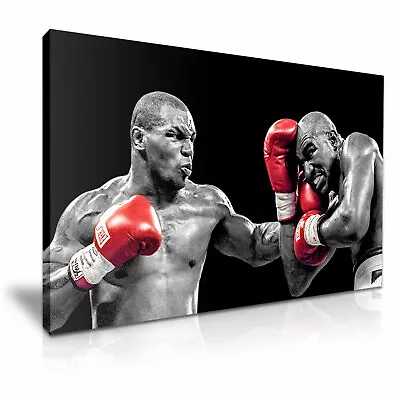 Mike Tyson Vs Evander Holyfield Boxing Canvas Modern Home Art ~ 5 Size   • £16.99