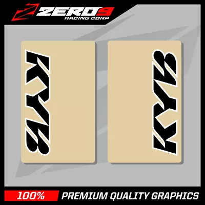 Kyb Upper Fork Decals Motocross Graphics Mx Graphiics Enduro Clear Black • £11.89