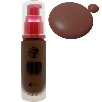 HD Foundation Cocoa - Medium Coverage Face Makeup Liquid Dark Tanned Pump • £8.19