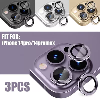 3Pc Ring Tempered Glass Camera Lens Protector For IPhone 14 Pro Max/14 Pro • £2.53