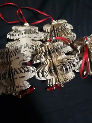 Vintage Sheet Music Christmas Ornaments Set Of 6 • $18