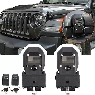 USA Hood Latches For 2018-2024 Jeep Wrangler JL Rubicon JT Hood Locking Catch • $37.99