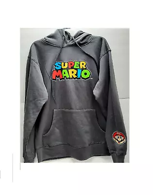 Mens Super Mario Size Small 34-36 Gray Hoodie Pullover Fall Winter Spring NWT • $21.99