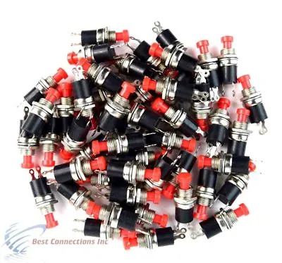 50 Pcs Mini Push Button SPST Momentary N/O Switch Red 2 Pins 50 Pack NB-602 • $14.90