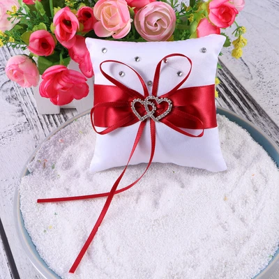  Pillow Wedding Rings Lace Bearer Pillows Rhinestones Engagement • £9.44