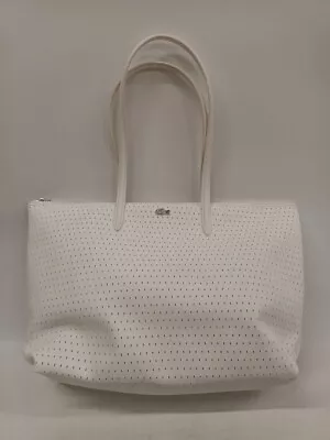 White Lacoste Zipped Tote Bag 34cm Across 14cm Deep 30cm Tall  • £29.99