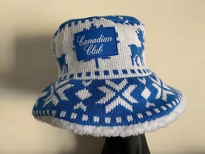 RARE Canadian Club Bucket Sherpa Beanie Winter Footy Cap Whiskey Hat Beer • $39.95