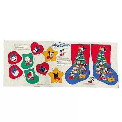 Vintage 84 Walt Disney Babies Stocking And Ornaments Quilted Fabric Panel Uncut • $24.98