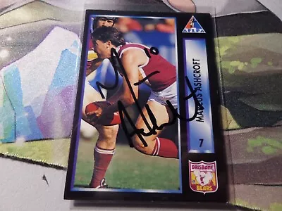 Marcus Ashcroft Signed 1994 AFL Dynamic AFLPA Fitzroy Lions HAND Signed C1 • $5