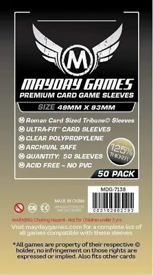 50x Mayday Games Premium Roman Tribune Sleeves 49x93mm MDG7138 • £2.50