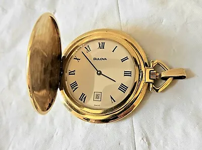 Vintage Gold-Plated Bulova Pocket Watch 1970s 17 Jewel Working Swiss Made • $247.50