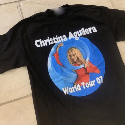 $17.09 • Buy Vintage Christina Aguilera World Tour 07 Cotton Black Unisex S-234XL Shirt 2A079