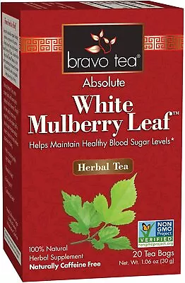 Bravo Tea White Mulberry Leaf Tea Caffeine Free 20 Tea Bags • $12.86