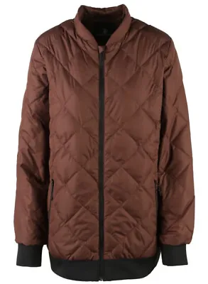 Volcom Casco Down Puff Jacket Womens Burnt Orange / Brown Snowboard Ski Large L • $99.27