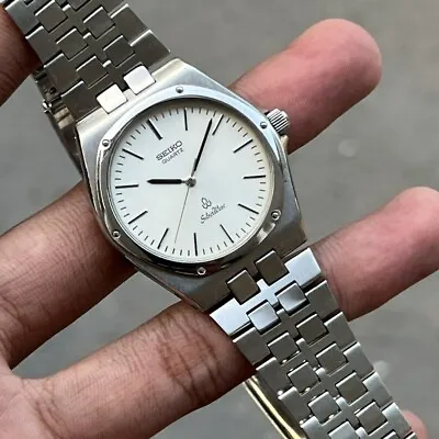 RARE Seiko Royal Oak Silverwave Quartz 6030-7050 White Dial Vintage Watch • $299