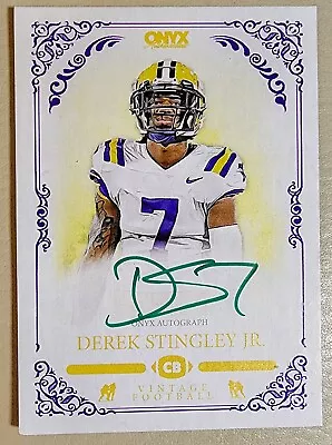 $9.99 • Buy 2022 Onyx Vintage Green Signatures Derek Stingley Jr #VADS Rookie Auto RC /50 SP