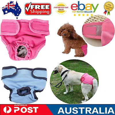 Pet Dog Nappy Reusable Washable Underwear Hygiene Diapers Cotton Sanitary Pants • $11.49