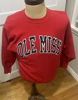 Vintage Ole Miss Rebels Embroidered Reverse Weave Champion Brand Sweatshirt Med • $75