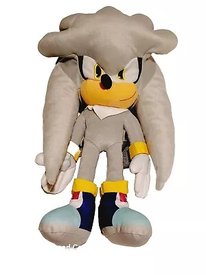 Sonic The Hedgehog Silver Plush Doll Backpack 17  AUTHENTIC New Gift • $23.99