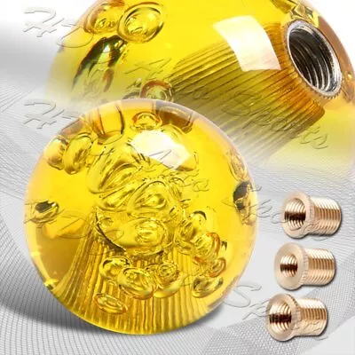 W-Power Ball 60mm Manual Transmission Yellow Diamond Crystal Bubble Shift Knob • $16.99