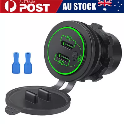 12V USB Outlet Quick Charge Dual PD Type C USB Charger Socket Car USB C Power • $16.55