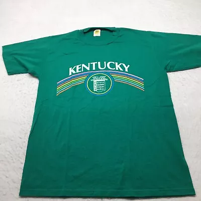 Vtg 80’s Velva Sheen Shirt Kentucky FBLA Mens Medium Large Green Single Stitch • $19.99