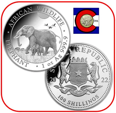 2022 Somalia (Somali Republic) Elephant 1 Oz Silver Coin In Capsule • $47.95