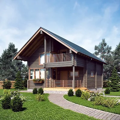 $144186 • Buy Log House Kit #lh-105 Eco Friendly Wood Prefab Diy Building Cabin Home Modular