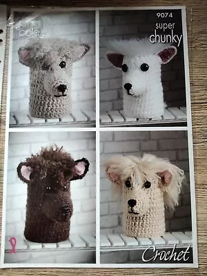 £1.09 • Buy King Cole CROCHET Pattern 9074. Andre The Alpaca Toilet Roll Cover/doorstop. 
