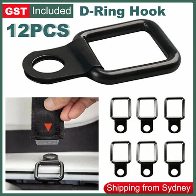 12PCS Heavy Duty Fixing Point Anchor Eye Tie Down Lashing Loop D-Ring Hook Black • $14.35