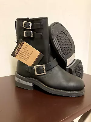 River Road Twin Buckle Engineer Women's Leather Boots Size 7 • $64.99