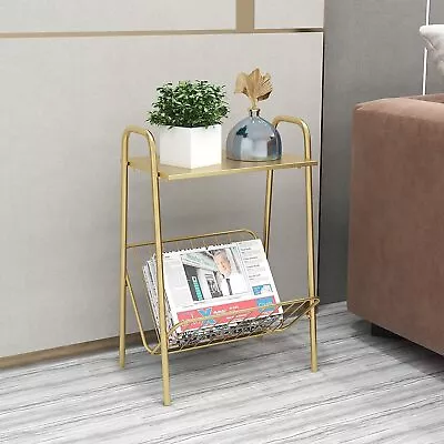 £18.94 • Buy Coffee Table Sofa Side Small Night Stand End Table Desk Metal Tray Console Shelf