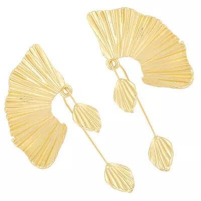 Golden Fan Dangle Earrings For Women/Girls-RL • £7.35