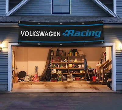 Volkswagen Racing 2x8 Ft Banner VW Jetta Passat Golf GTI Man Cave Wall Sign Flag • $17.95