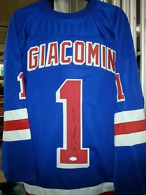 Ed Giacomin  Autographed New York Rangers Replica Jersey Inscribed Hof 1987 Jsa • $299.99