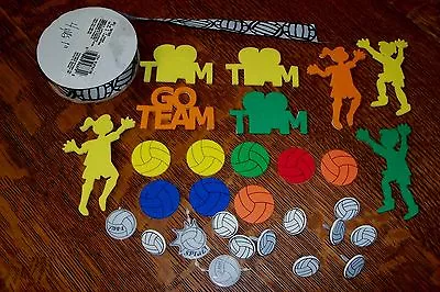 Volleyball Embellishments Scrapbooking Foam Stickers-grosgrain Ribbon-brads • $2.99
