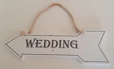 £5 • Buy Wedding Arrow Sign Wooden Party Reception White Shabby Chic