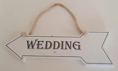£5 • Buy Wedding Arrow Sign Wooden Party Reception White Shabby Chic
