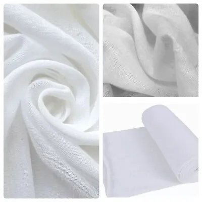 1m Indian Butter White 100% Cotton Fine Garment Muslin Lightweight 36”wide • £4.99