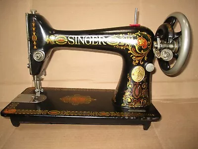 Antique Singer Sewing Machine Head Model 66 'red Eye' Serviced #g585051 • $200
