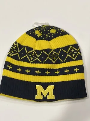 New Adidas Michigan Wolverine Beanie Knit Cap Classic Vintage Hat Tribal Print • $18.55