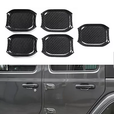 Exterior Door Handle Bowl Cover Trim For Jeep Wrangler JL 2018-2023 Carbon Fiber • $26.39