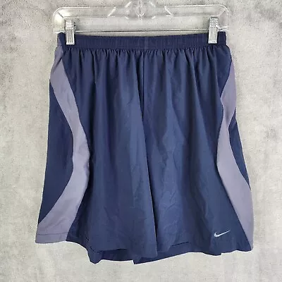 Mens Blue Nike Dri Fit Running Performance Shorts Athletic Lined Size Medium • $16.99