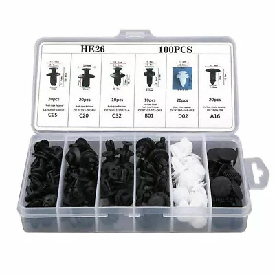 $12.59 • Buy Retainer Clips Body Bumper Rivet Retainer Trim Molding Push Pin Clip Assortments
