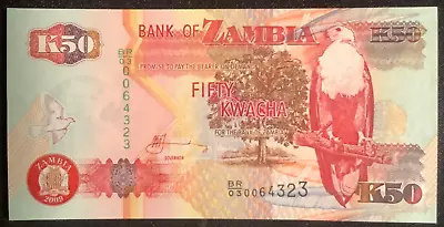 2009 ZAMBIA 50 Kwacha Banknote UNC • $1.46